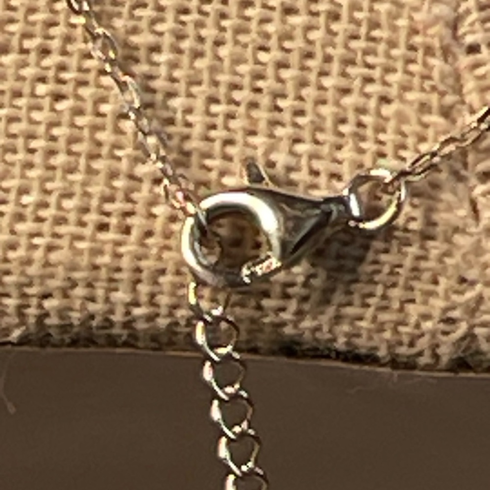 Vintage 925 teardrop crystal necklace shades of blue - Picture 5 of 7